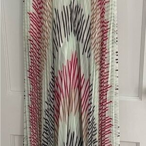 Alice + Olivia Black and Pink Pleated Maxi Skirt